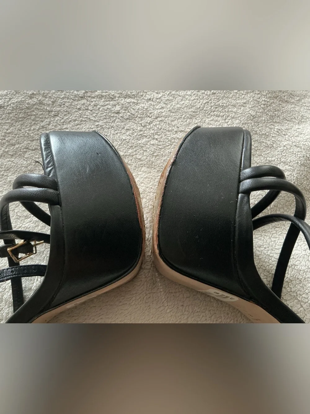 SCHUTZ Zila Black Strappy Ankle-Wrap High Heel Sandals